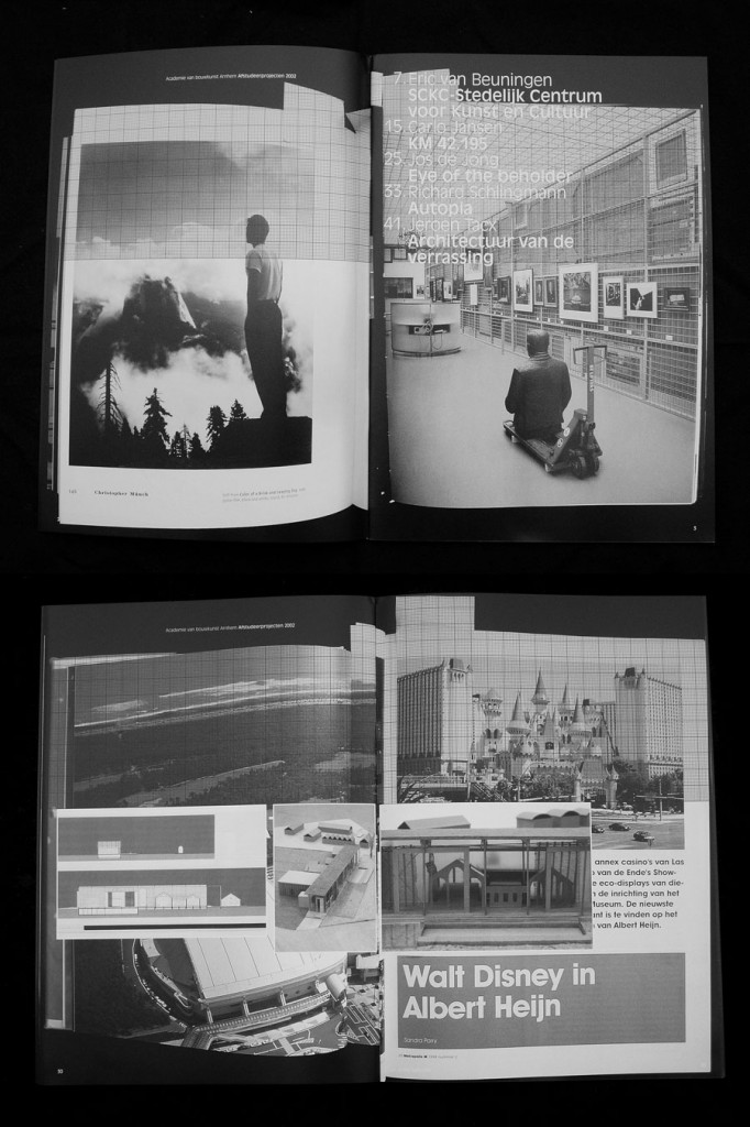 Matthijs Matt van Leeuwen, Yearbook Academy of Architecture Arnhem 2001, book design, Artez, HkA, grafisch ontwerp, graphic design